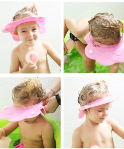 Baby shower cap cute cartoon newborn shampoo hat multifunctional child bath shield sun visor toddler protect eyes ears supplies