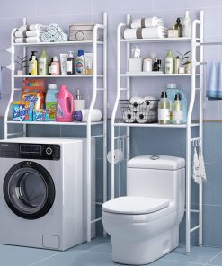 Thicken Stainless Steel Rack Toilet Cabinet Shelving Kitchen Washing Machine Rack Bathroom Space-saving Shelf clean Finish Hold