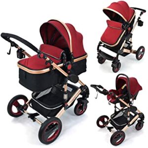 ⁦Baby Stroller 3 In 1 with Mommy bag and dining tray⁩ - الصورة ⁦7⁩