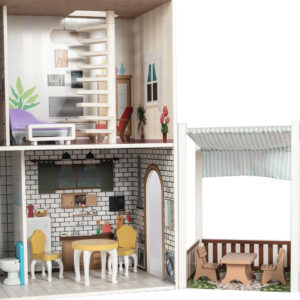 ⁦120CM Wooden Doll House With Furniture and Elevator⁩ - الصورة ⁦5⁩