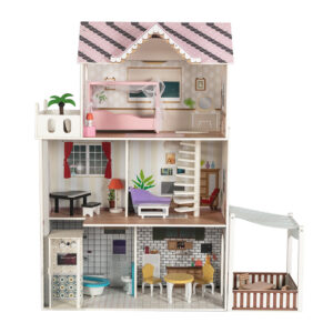 120CM Wooden Doll House With Furniture and Elevator - Image 4