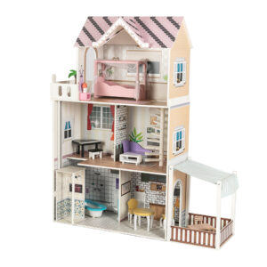 ⁦120CM Wooden Doll House With Furniture and Elevator⁩ - الصورة ⁦3⁩