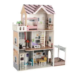 120CM Wooden Doll House With Furniture and Elevator