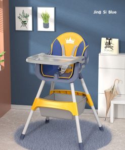 Chair Toddler Folding Dining Table Chair Infant Booster Seat with Storage Basket Height Adjustable