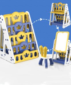 bookshelf+back toyshelf+adjustable drawing board+chair
