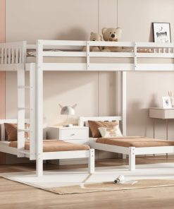 Trible Bunk Bed with side ladder for kids