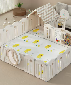 Foldable Baby Fence with House Baby Playpen