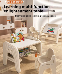 Kids Learning Desk with Chair – Adjustable Drawing Table