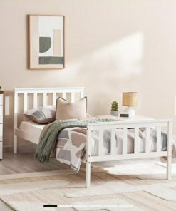 Kids single bed 90x200 cm white