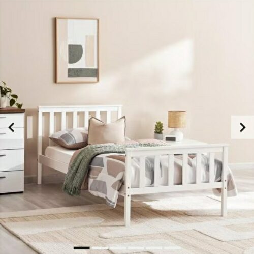 Kids single bed 90x200 cm white