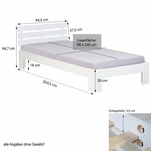  KIDS SINGLE BED 90X190 CM - WHITE - Image 5