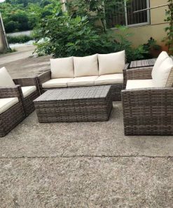 7 Pieces Patio Furniture Conversation Set with Coffee Table