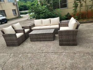 7 Pieces Patio Furniture Conversation Set with Coffee Table