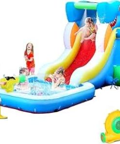 Small water slide with air blower