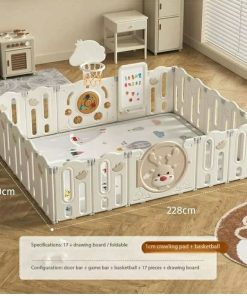 Foldable Playpen with playmat