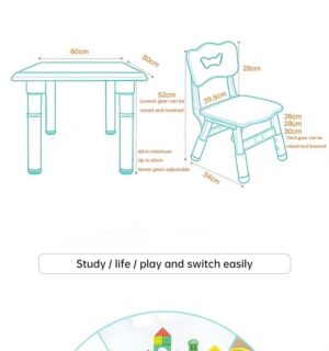Kids study table with chairs - Image 7