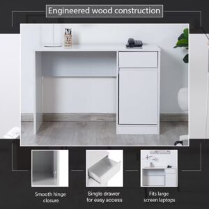 ⁦Writing Desk With Pedestal - white⁩ - الصورة ⁦4⁩