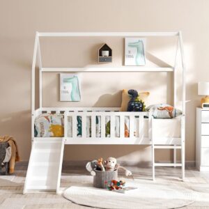 Alternative view of Kids Single Bed Witj Slide 90x190 cm - white