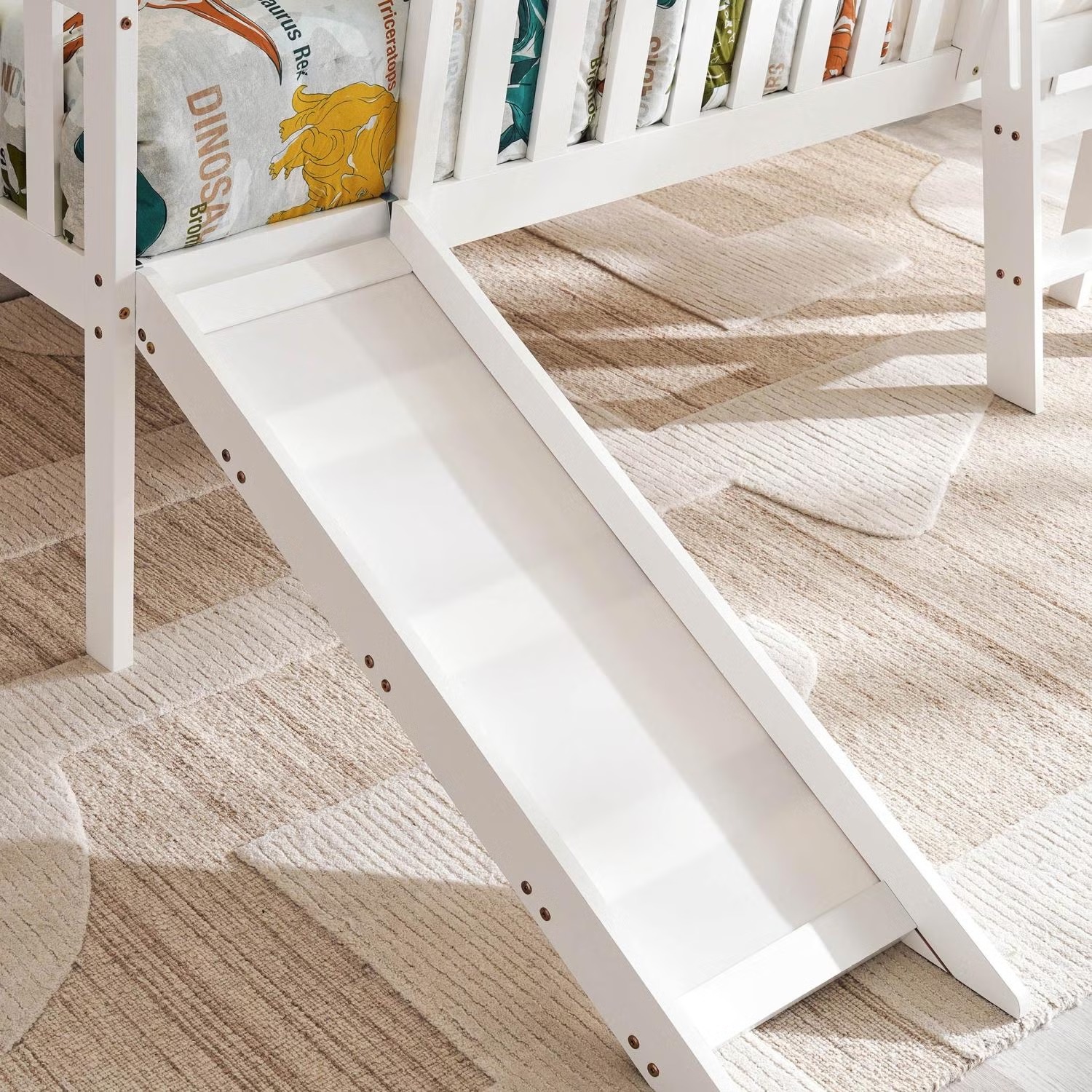 Kids Single Bed Witj Slide 90x190 cm - white - Image 3