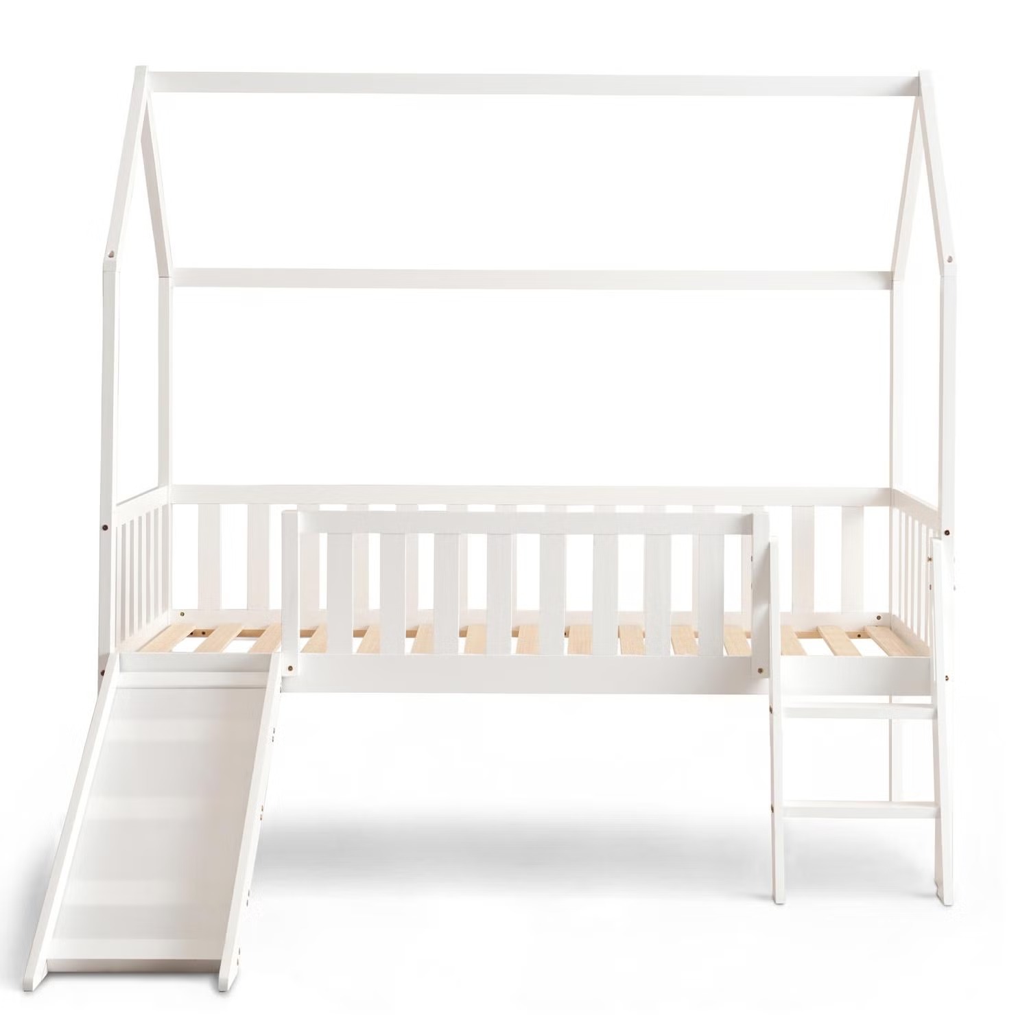 Kids Single Bed Witj Slide 90x190 cm - white - Image 6