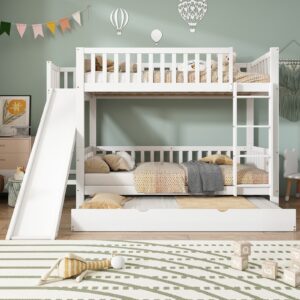 Bunk bed with pull bed for 3 kids