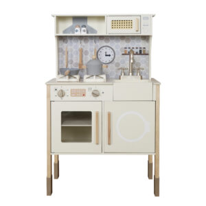 Wooden kitchen with electronic stoves