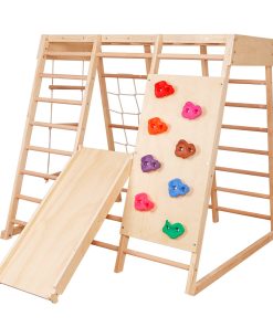 Wooden climbing frame