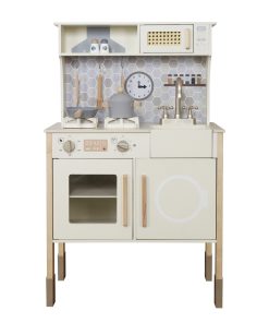 Wooden kitchen with electronic stoves